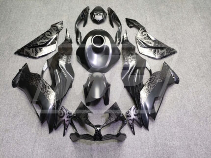 Kawasaki ZX6R 2019-2023 Gloss Black Tribal ABS Fairings | Monster Fairings