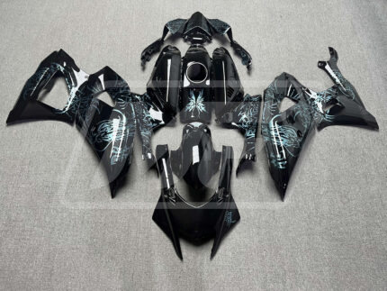 (IN STOCK) Yamaha R7 2021-2025 Gloss Black with Teal Dragon ABS Fairings | Monster Fairings