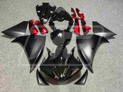 Yamaha R1 2009-2011 Matte Black & Red ABS Fairings | Monster Fairings