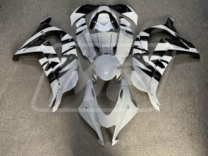 Kawasaki ZX10R 2016-2020 Gloss Nardo Gray & Black White ABS Fairings | Monster Fairings
