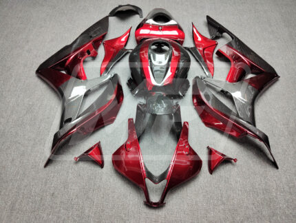 Honda CBR600RR 2007-2008 Gloss Red & Carbon Fiber ABS Fairings | Monster Fairings