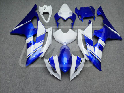 Yamaha R6 2008-2016 Gloss White With Blue ABS Fairings | Monster Fairings