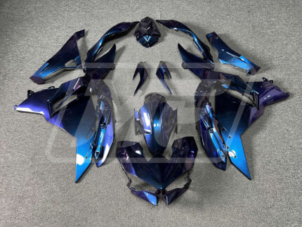 Kawasaki Ninja 500 2024-2027 Gloss Deep Blue & Purple Chameleon ABS Fairings | Monster Fairings