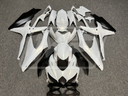 Suzuki GSXR 600-750 2008-2010 Pearl White & Matte Black ABS Fairings | Monster Fairings