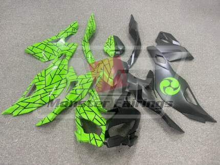 Kawasaki ZX4RR 2020-2025 Black & and Green Split ABS Fairings | Monster Fairings