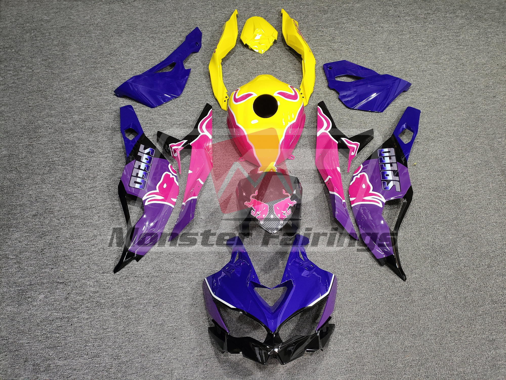 Kawasaki ZX4RR 2020-2025 Gloss Yellow & Purple Pink Bull ABS