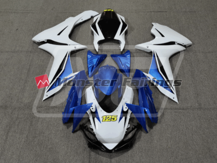 Suzuki GSXR 600-750 2011-2026 Blue White Race ABS Fairings | Monster Fairings