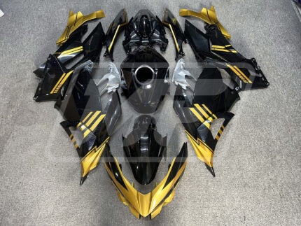 Kawasaki Ninja 400 2018-2024 Gloss Black & Gold with Grey ABS Fairings | Monster Fairings