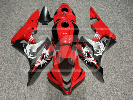 Honda CBR600RR 2007-2008 Gloss Red with Black & Matte Black with White Dragon ABS Fairings | Monster Fairings