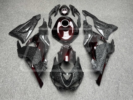 Kawasaki ZX6R 2024-2026 Gloss Forged Carbon Fiber Style & Red Carbon Fiber Style ABS Fairings | Monster Fairings