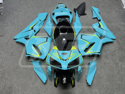 Honda CBR600RR 2005-2006 Gloss Light Blue & Black with High Vis Yellow ABS Fairings | Monster Fairings