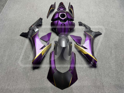 Yamaha R1 2015-2019 Gloss Purple & Gold with Carbon Fiber Style ABS Fairings | Monster Fairings