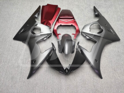 Yamaha R6 2005 Matte Silver & Red ABS Fairings | Monster Fairings