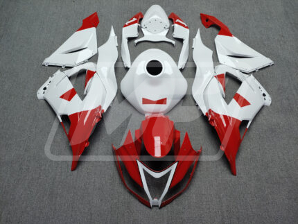Kawasaki ZX6R 2013-2018 Gloss White & Red ABS Fairings | Monster Fairings