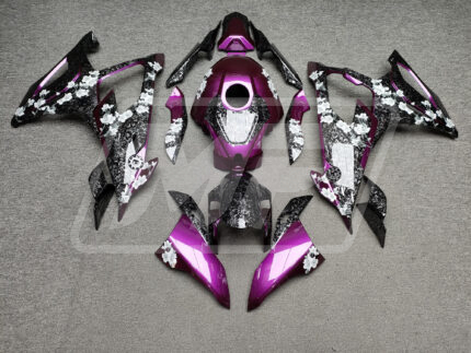 BMW S1000RR 2019-2022 Gloss Pink with Forged Carbon Fiber Syle Cherry Blossom ABS Fairings | Monster Fairings