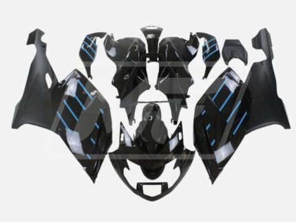 BMW K1200S 2005-2008 Gloss Black with Blue ABS Fairings | Monster Fairings