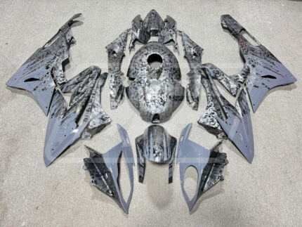 BMW S1000RR 2015-2016 Gloss Forged Carbon Fiber Style & Nardo Gray Splash ABS Fairings | Monster Fairings