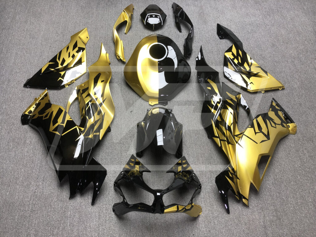 Kawasaki ZX6R 2019-2023 Gloss Gold & Black Shattered Split ABS