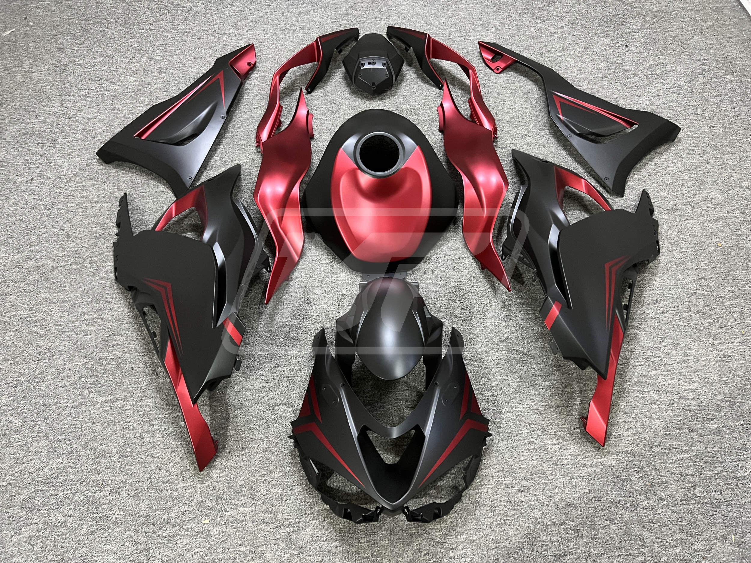 Kawasaki ZX6R 2024-2026 Matte Black & Red ABS Fairings | Monster