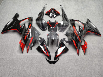 BMW S1000RR 2023-2024 Gloss Black & Red with Forged & Carbon Fiber Style ABS Fairings | Monster Fairings