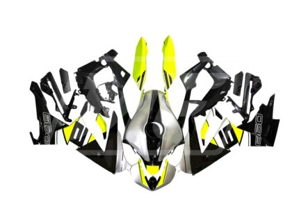 Triumph Daytona 660 2024-2025 Gloss Black & Silver with Yellow ABS Fairings | Monster Fairings