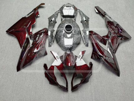 BMW S1000RR 2015-2016 Gloss Red & Gray Forged Carbon Fiber Style ABS Fairings | Monster Fairings