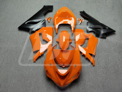 Kawasaki ZX6R 2005-2006 Gloss Deep Orange & Matte Black ABS Fairings | Monster Fairings
