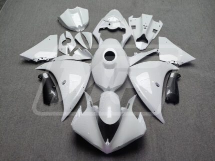 Yamaha R1 2009-2011 Gloss White & Black Carbon Fiber Style ABS Fairings | Monster Fairings