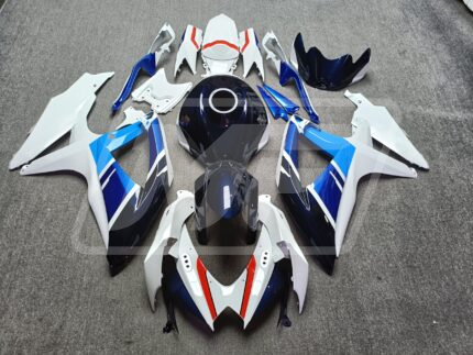 Suzuki GSXR 600-750 2008-2010 Gloss Blue & White with Red ABS Fairings | Monster Fairings
