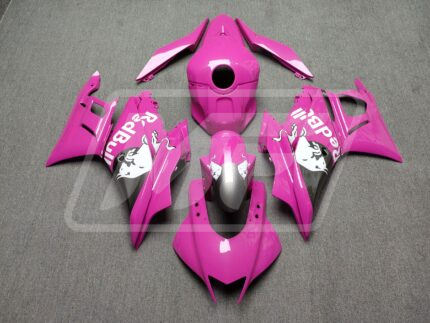 Yamaha R3 2019-2021 Gloss Pink & Silver with White Bull ABS Fairings | Monster Fairings