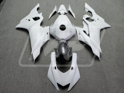 Yamaha R6 2017-2022 Matte White with Carbon Fiber Style ABS Fairings | Monster Fairings
