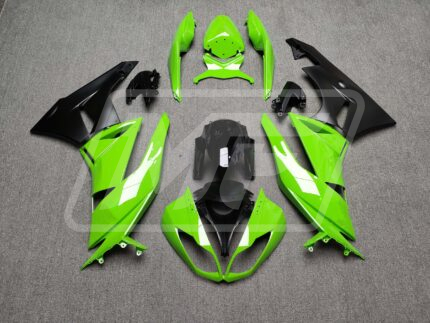 Kawasaki ZX6R 2009-2012 Gloss Lime Green & Black ABS Fairings | Monster Fairings