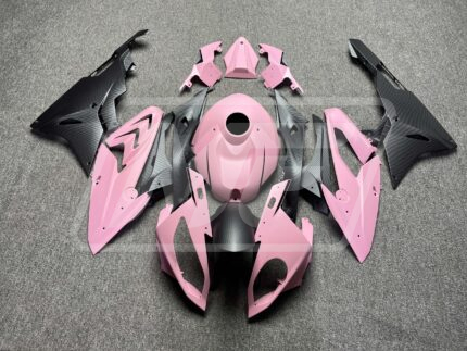 BMW S1000RR 2015-2016 Matte Pink with Carbon Fiber Style ABS Fairings | Monster Fairings
