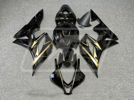 Honda CBR600RR 2007-2008 Gloss Black with Gold ABS Fairings | Monster Fairings