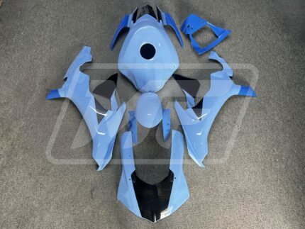 Yamaha R1 2015-2019 Gloss Baby Blue with Black ABS Fairings | Monster Fairings