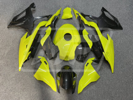 BMW S1000RR 19-22 Gloss High Viz Yellow w/ Carbon Fiber Style