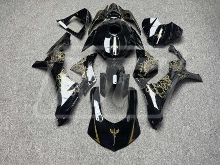 Yamaha R1 2015-2019 Gloss Black With Gold Dragon ABS Fairings | Monster Fairings
