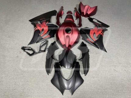 Suzuki GSXR 1000 2017-2025 Matte Black & Red Anime ABS Fairings | Monster Fairings