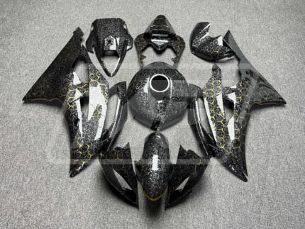 Yamaha R6 2008-2016 Gloss Forged Carbon Fiber Style with Gold Honeycomb ABS Fairings | Monster Fairings