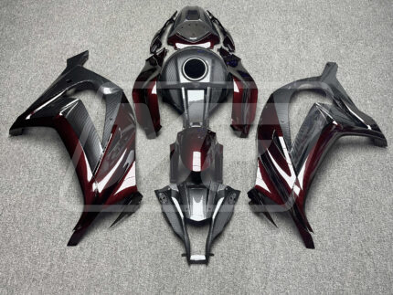 Kawasaki ZX10R 2011-2015 Gloss Red & Black Carbon Fiber Style ABS Fairings | Monster Fairings