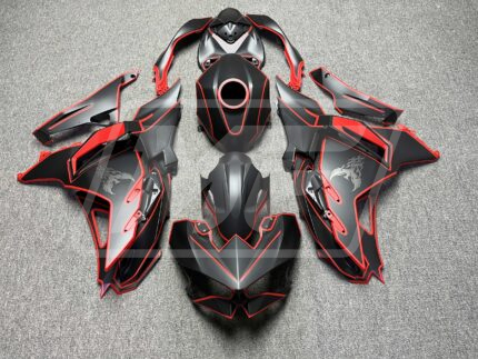 Kawasaki Ninja 500 2024-2027 Matte Black with Red ABS Fairings | Monster Fairings