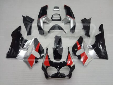 Honda CBR900RR 1992-1995 Gloss Black & Silver with Red ABS Fairings | Monster Fairings