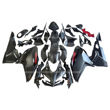 Honda CBR250RR 2017-2022 Matte Black with Red ABS Fairings | Monster Fairings