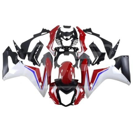 Honda CBR650F 2017-2019 Gloss White & Red with Blue ABS Fairings | Monster Fairings