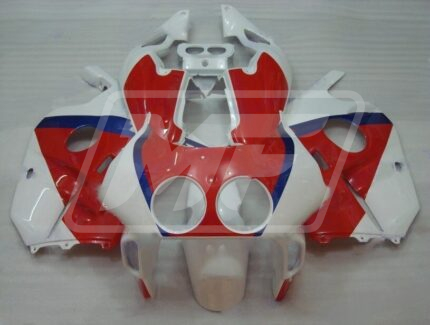 Honda CBR250RR 1990-1999 Gloss White & Red with Blue ABS Fairings | Monster Fairings