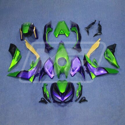 Kawasaki Z1000 2014-2017 Gloss Green & Purple with Orange ABS Fairings | Monster Fairings