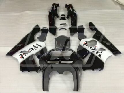 Kawasaki ZX6R 1994-1997 Gloss Black & White ABS Fairings | Monster Fairings