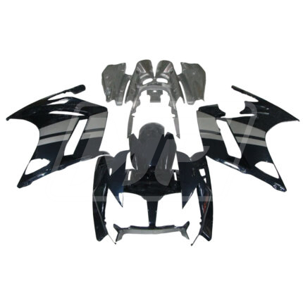 Yamaha FJR1300 2007-2011 Gloss Black with Silver ABS Fairings | Monster Fairings