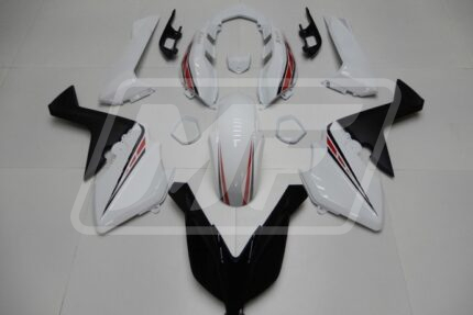 Yamaha XMAX 250/400 2014 Gloss White & Black with Red ABS Fairings | Monster Fairings