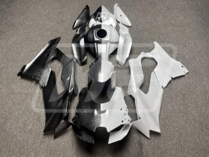 (IN STOCK) Kawasaki ZX10R 2021-2025 Gloss Glitter Black & White Split ABS Fairings | Monster Fairings